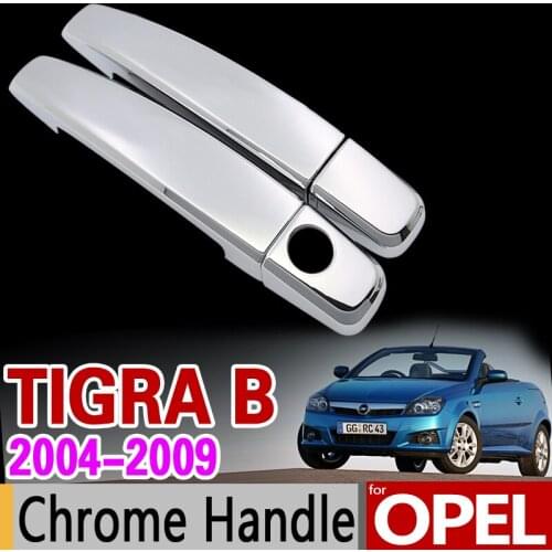 For Opel Tigra B 2004-2009 Chrome Handle Cover Trim Set Vauxhall Holden Tigra TwinTop 2006 Car Accessories Sticker Car Styling