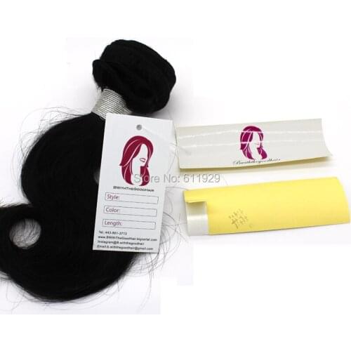 Custom logo virgin human hair bundle extensions packaging wrap stickers,paper hang tags labels self adhesive hair labels sticker