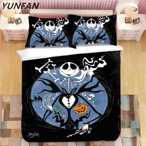 3D Nightmare Before Christmas bedding sets duvet cover sets luxury quilt cover single double queen king white black bedclothes