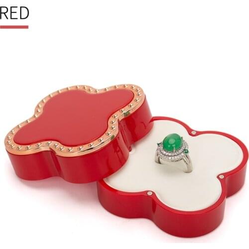 New Retro Red Female Earring Necklace Jewelry Storage Box For Pendent Bracelet Wedding Ring Packaging Showcase Anniversary Gift