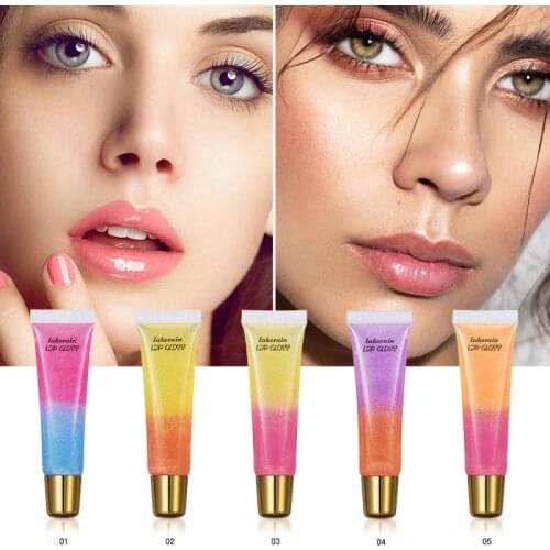 Lakerain Two-tone Ppearl Mirror Lip Gloss Moisturizing Nourish Lipgloss Keep 24 Hours Lip Makeup Sexy Liquid Lipstick TSLM2