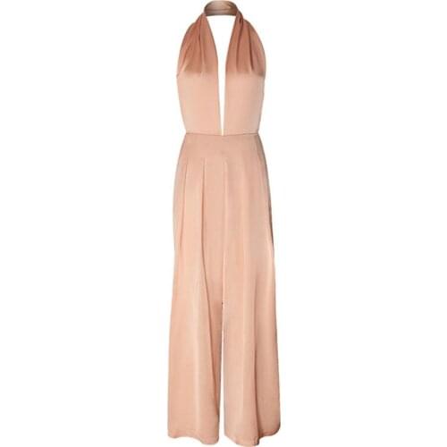 Summer Popular Straight Sexy Backless Jumpsuit Pink Lady Jumpsuit Backless for Party