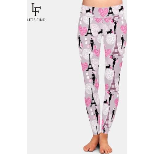 LETSFIND 2020 New Super Soft Milk Silk Print Women Leggings Fashion Style High Wiast Plus Size Slim Fitness Elastic Full Legging