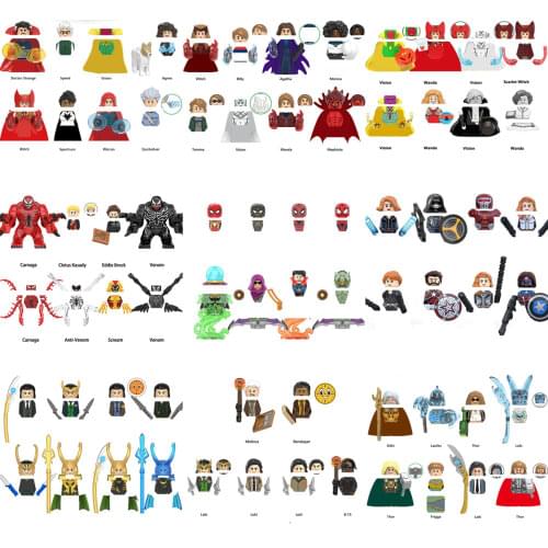 Marvel Avengers Black Widow Spiderman Iron Man Loki thor ironman Building Brick Block Groot Hulk Thanos Deadpool Toy