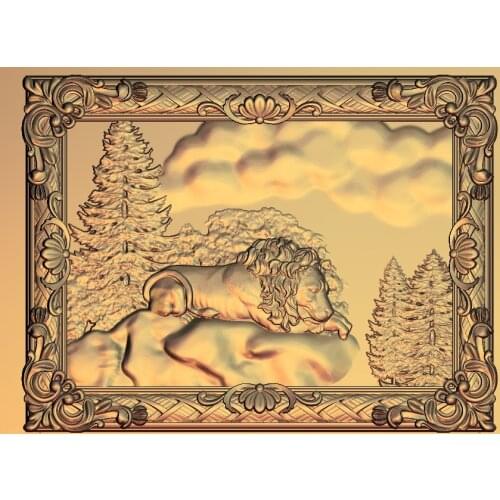 Lion 3D STL Model for CNC Router Engraver Carving Machine Relief Artcam aspire M15