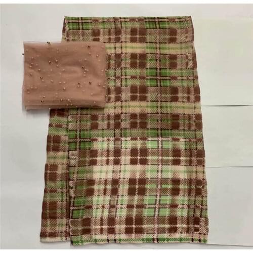 5+2 Yards High Quality African Printed Velvet Fabric For Ladies To Wear Soft And Comfortable Printed Velvet Silk Fabric!LXF99235