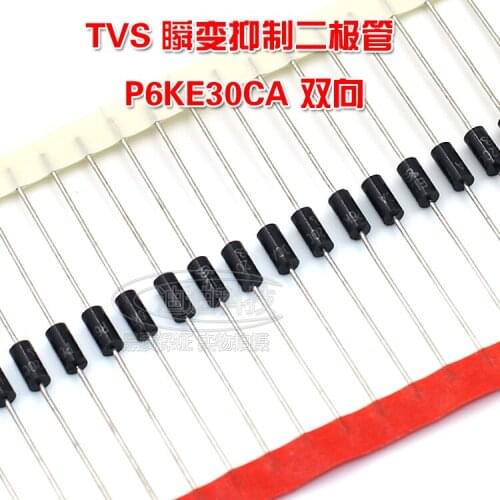 New P6KE30CA TVS Transient Suppression Diode Bidirectional 30V 600W Straight DO-15