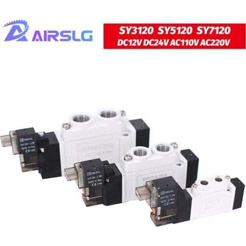 SMC type SY 5 port 2 position single Valve SY3120 Pneumatic Solenoid Valve SY5120 SY7120 4LZD 5LZD 6LZD DC12V DC24V AC 110V 220V