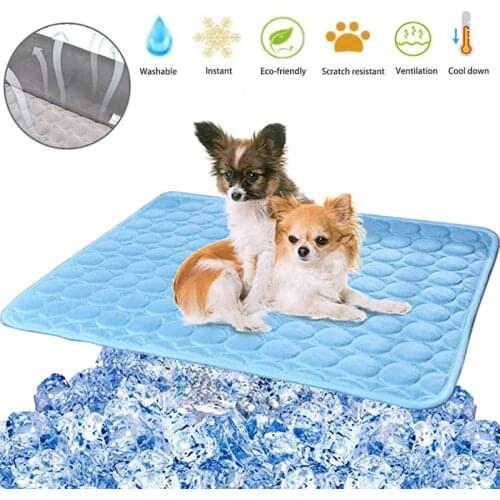 Pets Cat Cooling Mat Cushion Indoor Seat Ice Silk Mat Pet Cat Summer Cool Bed Pad Pet Cooling Blanket Cats Dogs Accessories