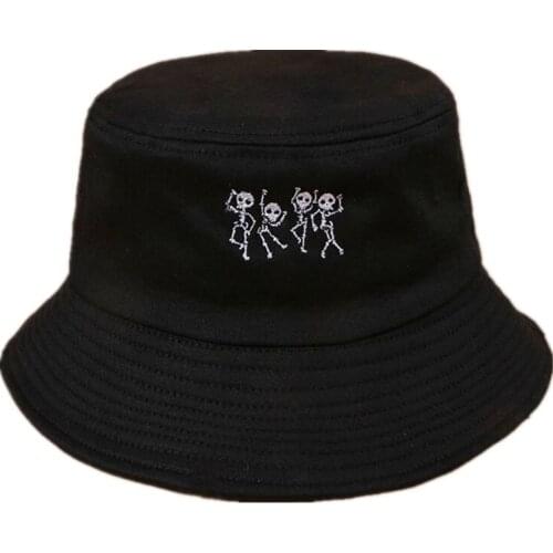 LDSLYJR 2021 cotton skull Bucket Hat Fisherman Hat outdoor travel hat Sun Cap Hats for Men and Women 105