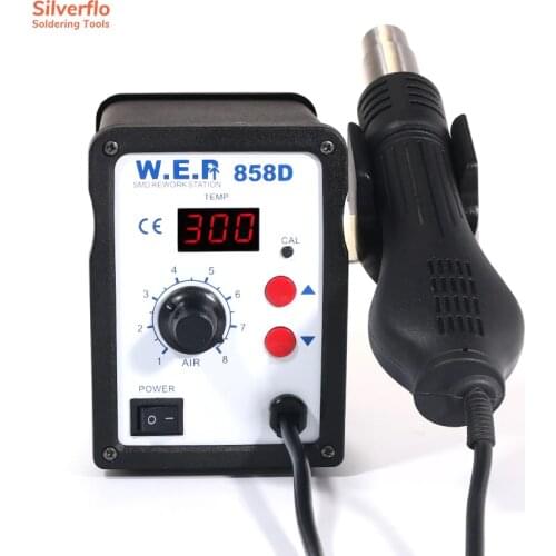 WEP Soldering Station 858D Digital Hot Air Gun BGA Rework Solder Station Hot Air Blower Heat Gun Desoldering Station