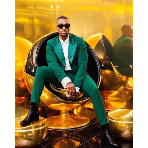 Jacket+Pants) Vintage Green Business Slim Fit Peak Lapel Tuxedo Beach Wedding Man Suit 2 Pieces Formal Man Blazer Custom Made