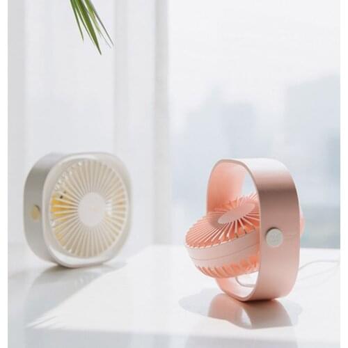 Portable Mini Desk Round Fan Quiet Personal Adjustable Tilt 360 Degree Rotating USB Rechargeable for Summer Home Office