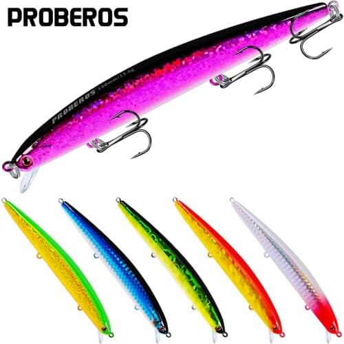 PROBEROS Bassbait 10 color Fishing Bait 5PC/lot Minnow Lures 13.5g-0.48oz/12.5cm-4.92" Fishing Lure 6# Hook Fishing Tackle
