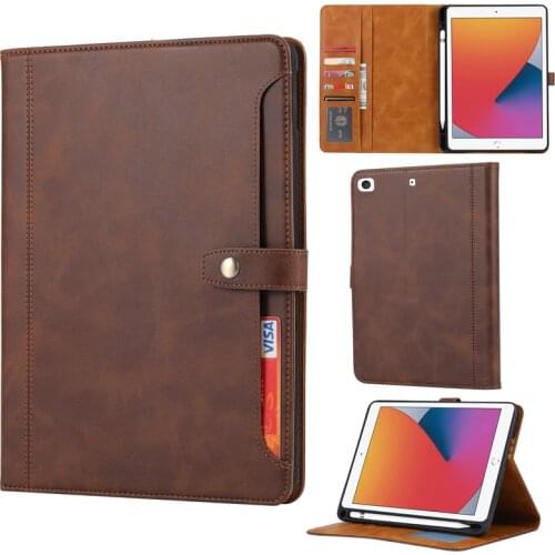 Luxury Leather Case Flip Cover for iPad Mini 4 5 Smart Cover Mini 1 2 3 with Silicone Back Stand Pencil Holder Card Slots Coque