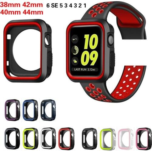 Silicone Bumper for Apple Watch, Soft Protective Case for Apple Watch 6, 5, 44mm, 40mm, 42mm / 38mm, 4, 3, 2, 1, Accessories 44