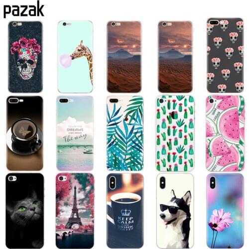 Silicone Case For Iphone X 8 7 6 6s 5 5s SE Plus Case soft tpu back cover 360 full protective phone cases printing coque clear