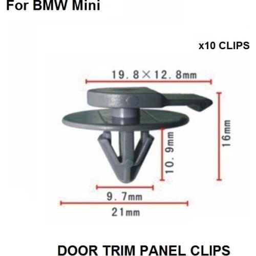 Car Styling x10 Clips For BMW Mini Protective Plastic Side Skirt /Sill Cover Trim Fastener Clips rivet