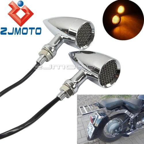 10mm Motorcycle Mesh Grille LED Turn Signal Indicator Light Bullet Blinkers For Harley Dyna Sportster XL883 Honda Yamaha Suzuki