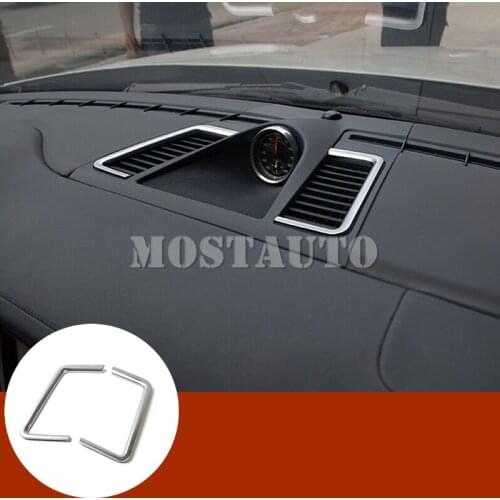 Inner Centre Dashboard Air Vent Outlet Cover For Porsche Panamera 2010-2016 2pcs Silver/Red/Blue Car Accessories Interior