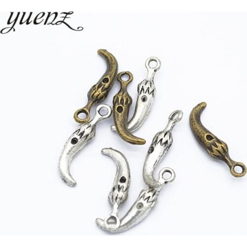 YuenZ 15pcs 2colour Antique bronze Alloy Metal chili Charms Pendants Jewelry Findings Accessories Fit DIY Necklace 24*9mm K27