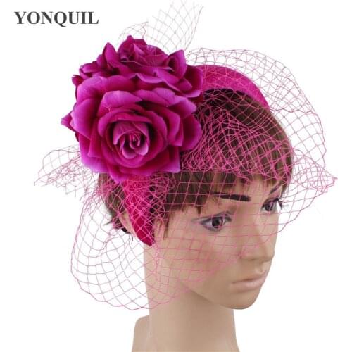 Gorgeous Fashion Elegant Bride Wedding Headwear Ladies Princess Hair Band Fascinators Flower Accessories Net Mariagne Headdress