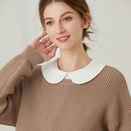 Womens Doll Lapel Fake Collars for Sweater Dress Decorative Female False Collar Stand Shirt Detachable Collar Fuax Collar