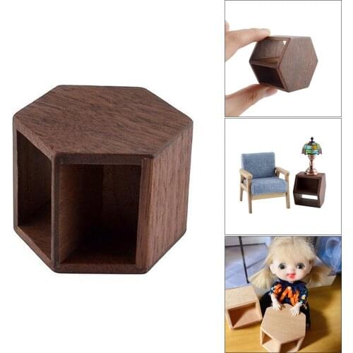 1 / 12th Dolls House Miniature Furniture Accessories Walnut Wood Mini End Table