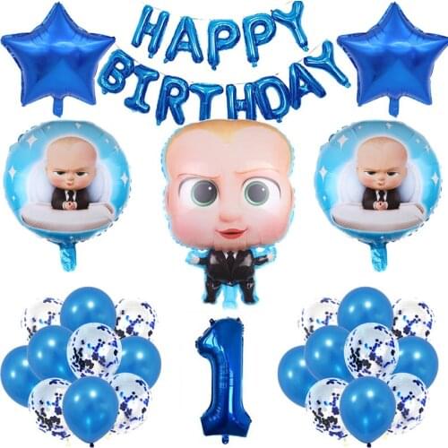 1Set Baby Boss Balloons Happy Birthday Party Foil Helium Balloons Kids Birthday Party Decorations Air Globos Boy Girl Supplies