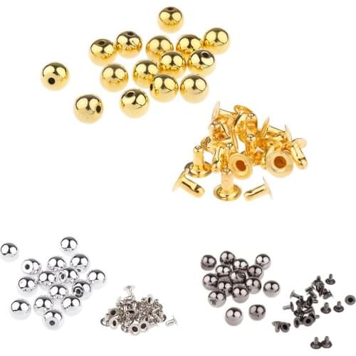 15 Sets Plastic Pearl Studs Rivet Spike Spots for Leather Bag Shoes Clothes