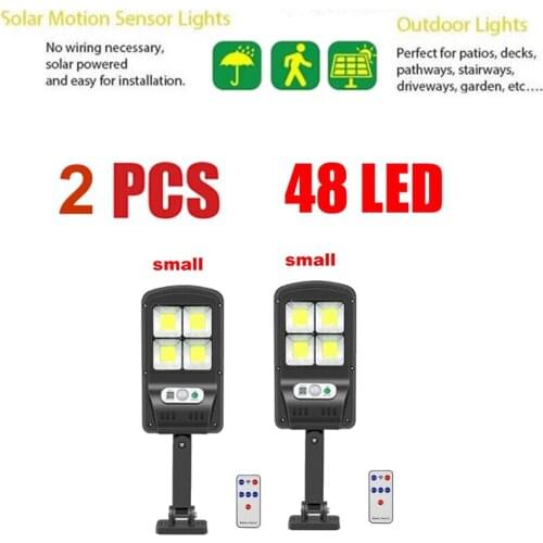 2 pcs tabular oblong 3 Modes LED Solar Light Outdoor Solar Wall Lamp PIR Motion Sensor Waterproof security Sunlight for street G