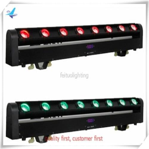 2 lights Equinox Swing Batten 8x10w rgbw 4in1 long led beam 8 eyes moving head beam bar stage light