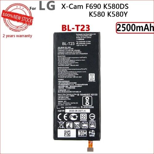 100% Genuine BL-T23 Phone For LG X Cam X-Cam XCam K580 K580Y F690 K580DS BL T23 2500mAh Phone Batteries With Tracking number