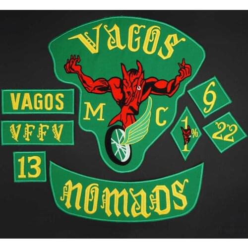 Vagos Nomads Large Embroidery Motorcycle Biker Patch Badge Leather Jacket Decoration Back High-grade Iron-On
