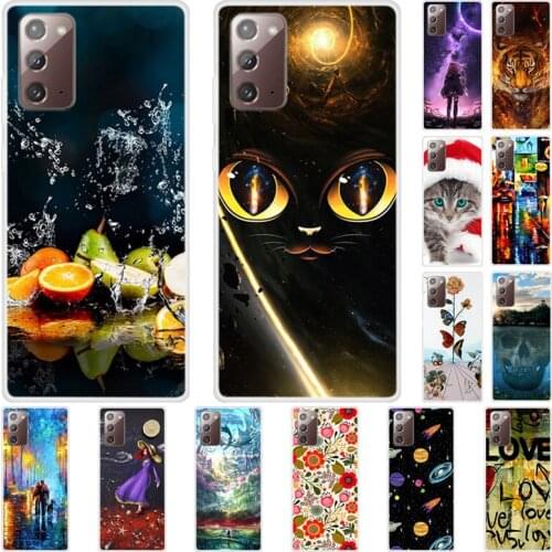 Case For Samsung Galaxy Note20 Phone Cover Back Fitness Silicone Bumper And Softness TPU With Happy Town Series