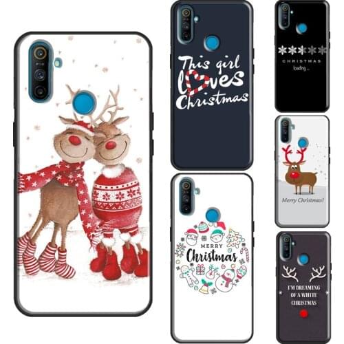 Merry Christmas Elk Cartoon Case For OnePlus 8T 7T Nord 7 8 9 Pro Cover For Realme C3 C15 C21 7i Q3 6 7 8 Pro GT Neo