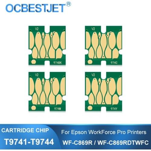 T9741 T9742 T9743 T9744 Ink Cartridge Chip For Epson WorkForce Pro WF-C869R WF-C869RDTWFC WF-C869RD3TWFC C869R Printer Chips