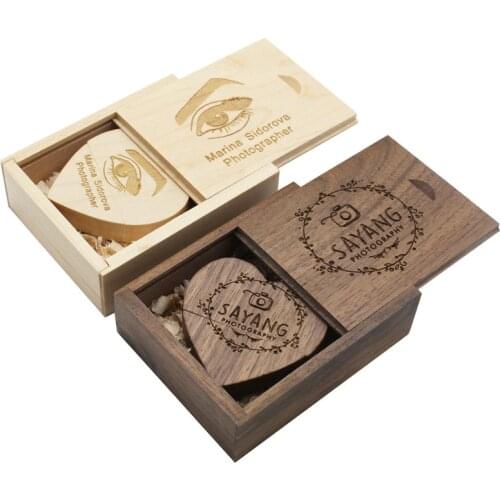 TEXT ME Wooden Heart+B Custom LOGO 64GB Usb flash drive Memory Stick Pen Drive 8gb 16gb 32gb Company Logo engravee