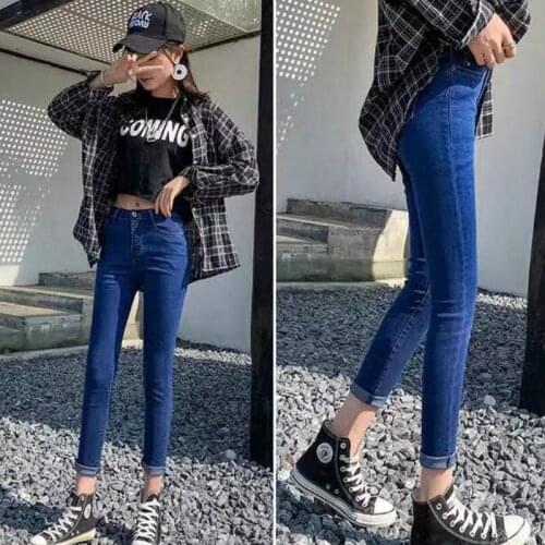 Jeans Women Autumn High Waist Pencil Elegant Vintage Black Plus Size Females Trousers Jean All-match Skinny Denim Casual Spring