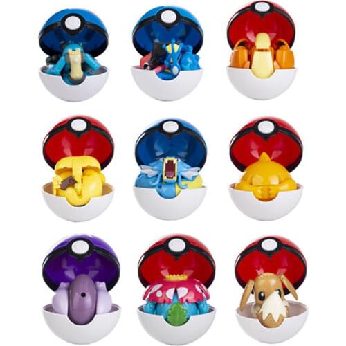 Genuine Pokemon Monster Pokeball Deformation Pikachu Anime Figure High Quality Pet Model Childrens Birthday Best Toy Gift