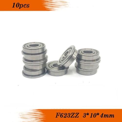 Micromake 3D Printer Parts 10pcs/lot F623ZZ ABEC-3 Flange Bushing Ball Bearings F623ZZ 3*10*4mm for 3D Printer DIY