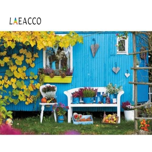 Laeacco Vinyl Backgrounds For Photography Autumn Garden Maples Lawn Wooden Wall Party Baby Scenic Photo Backdrop Photo Studio