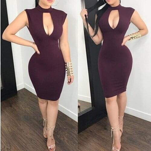 Summer 2021 Sexy Bodycon Party Dress Turtleneck Lace Stitching Hip Women Dress Hollow Out Open Back Bodycon Sexy Chest Dress
