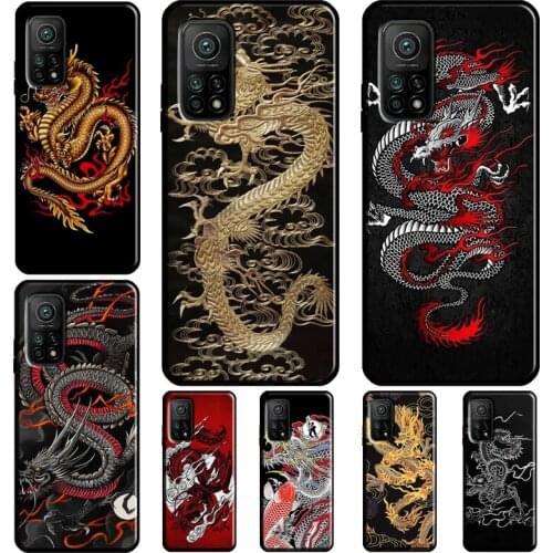 Fashion Chinese Vintage Dragon Case For POCO X3 Pro F3 F2 F1 M3 Cover For Xiaomi Mi 11 Note 10 Lite Mi 10T Pro 11 Ultra