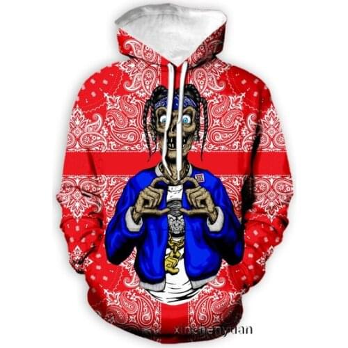 New 3D Printing Blood Gang Bandana Fashion Men Women Tracksuits Crewneck Hoodies Plus size S-7XL harajuku