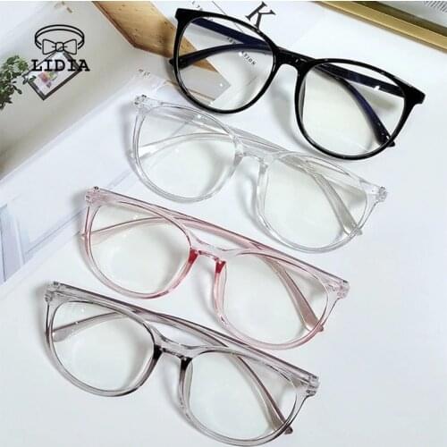 Women Men Diopter Myopia Eyewear -1.0-1.5-2.0-2.5-3.0-4.0 Transparent Black Anti Blue Light Glasses Plastic Unisex Eyewear