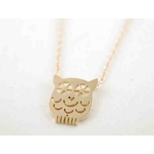Wholesale 10Pcs Cute Cartoon Hollow Out Owl Animal Shape Pendant Necklace Bird Type of Jewelry Mix Color Free Shipping