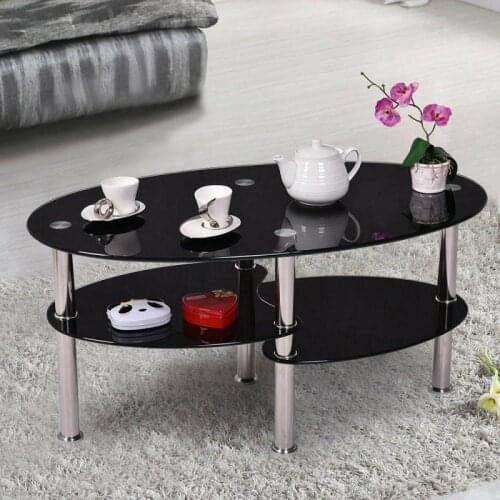 Coffee Table Simple Living Room Creative Tempered Glass 2 Layer Table Tea Table Home Dining Table Living Room Furniture HWC