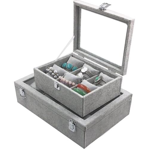 Dustproof Jewelry Box Jewelry Box Bracelet Necklace Bangle Watch Box Jewelry 12 Grid 6 Grid Storage Display Prop