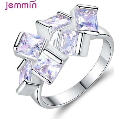 Novel Shape Crystal Round Finger Rings For Women Genuine 925 Sterling Silver Rings New Fashion Jewelry Birthday Wedding Gift